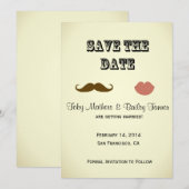 Moustache & Lèvres Carte de pré-annonce (Devant / Derrière)