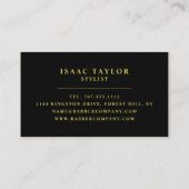 Moustache noire, Carte de visite des barbiers homm (Dos)