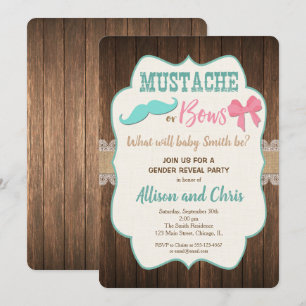 Moustache ou arcs Genre révéler invitation rustiqu
