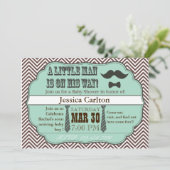 Moustache verte et Cravates Invitations de douches (Debout devant)