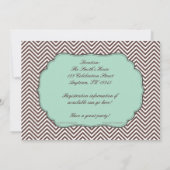 Moustache verte et Cravates Invitations de douches (Dos)