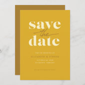 Moustard moderne Enregistrer la carte Date (Devant / Derrière)