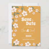 Moutarde Groovy Floral Save the Date (Devant)