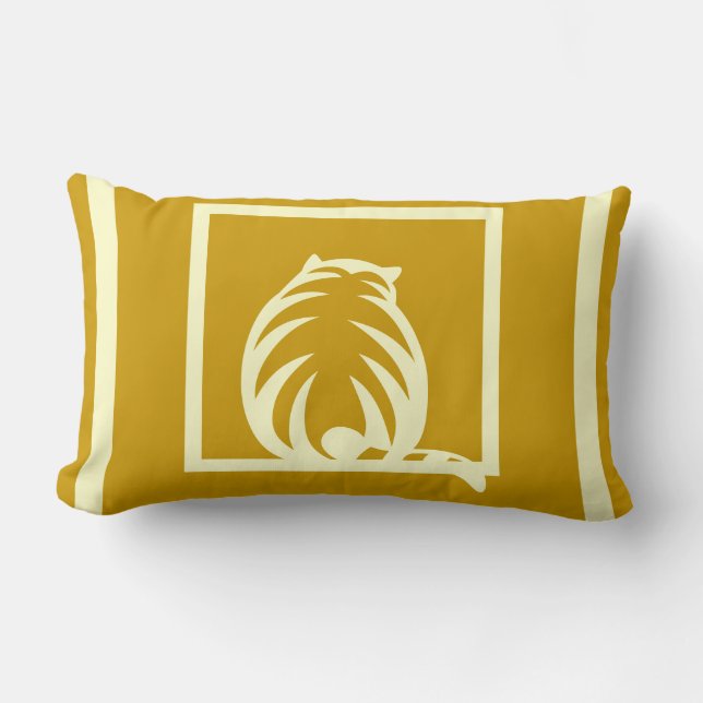 moutarde jaune et crème CATS coussin moderne (Recto)