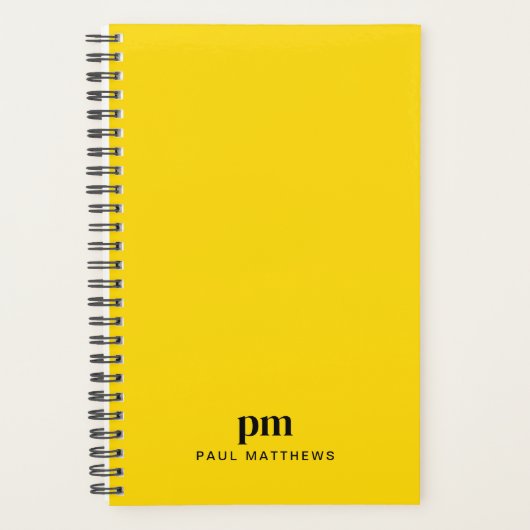 Moutarde jaune simple Monogramme Initiales et nom (Devant)