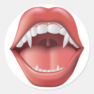 Mouth met Fangs - sticker