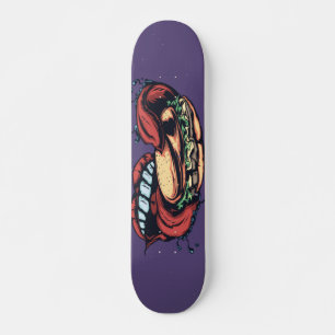 Mouth tongue en hamburger skateboard