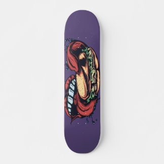 Mouth tongue en hamburger skateboard