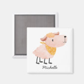 Mouton à l'aquarelle mignon & Magnet nom (Recto/Verso)