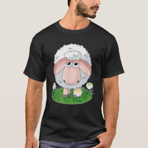 Mouton Avec Fleur Mignonne T-Shirt Cadeau Pour Fil