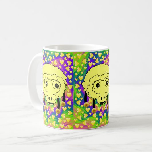 Mouton Coeur Jaune Mug (Devant gauche)
