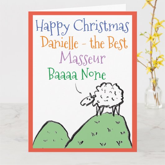 Mouton Design Joyeux Noël à une carte Masseur (Fleur jaune)