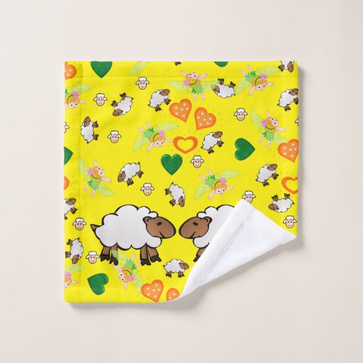 Mouton Fairy Hearts Salle de bain Serviettes (Gant de toilette)