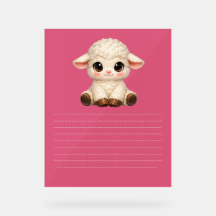 Mouton heureux mignon avec de grands yeux Kawaii a