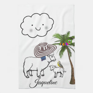 Mouton Palm Arbre Nuages Cuisine Serviette