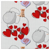 Mouton Rouge Coeurs Kitten Tissu (Fermer)