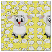Mouton Soleil Nuages Tissu Jaune (Fermer)