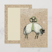 Moutons au joli nœud ~ Invitations (Devant / Derrière)