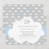 Moutons avec invitation nuageuse (bleu gris) (Devant / Derrière)