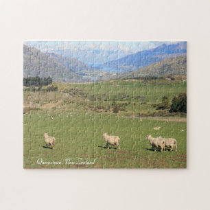 Moutons avec une vue, NZ de Queenstown - puzzle