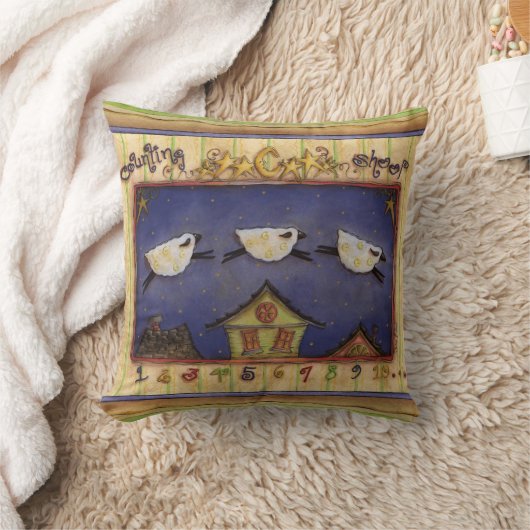 Moutons comptés - Coussin (Couverture)