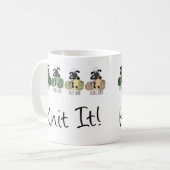 Moutons de tricot, blanc d'amusement tasse blanche (Devant gauche)