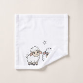 Moutons endormis mignons et Lune avec Étoiles (Gant de toilette)