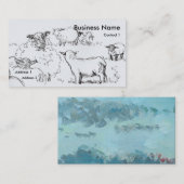 Moutons et agneaux Dessin des Cartes de visite (Devant / Derrière)