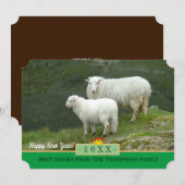 Moutons et Bonne année ! Carte /Agriculteurs (Devant / Derrière)