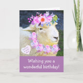 Moutons Et Fleurs Anniversaire Pour Carte Maman (Devant)