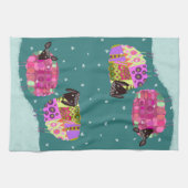 Moutons modernes en hiver Cuisine serviette de thé (Horizontal)