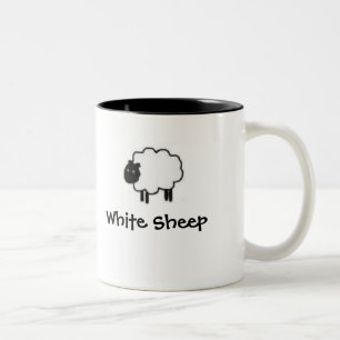 Moutons noirs de moutons blancs 15 onces. tasse