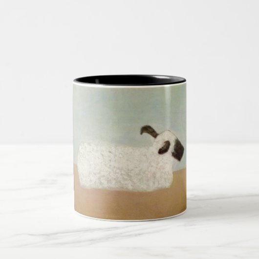 Moutons (par Milton Avery) Mug à café à deux tons (Centre)
