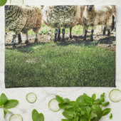 Moutons sur la serviette de thé de cuisine de (Plié)