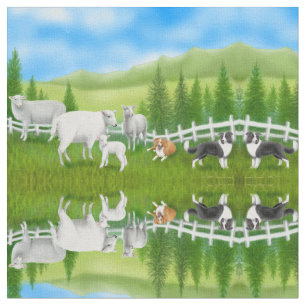 Moutons vivant en troupe le tissu de chiens de