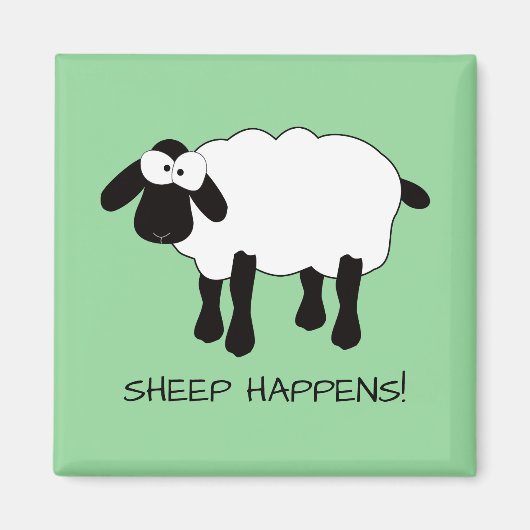 Moutons Whimsical "Le Mouton arrive !" Magnet (Devant)