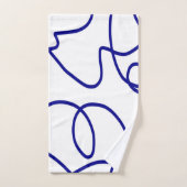 Mouvement : Ligne Art en bleu et blanc (Serviette à main)