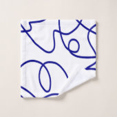 Mouvement : Ligne Art en bleu et blanc (Gant de toilette)