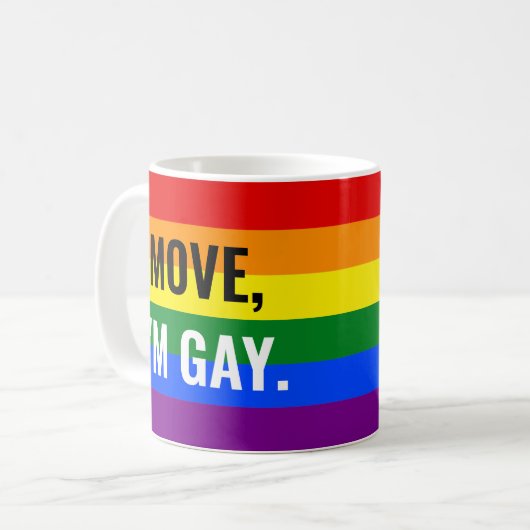Move I'm Gay Rainbow Mug (Devant gauche)