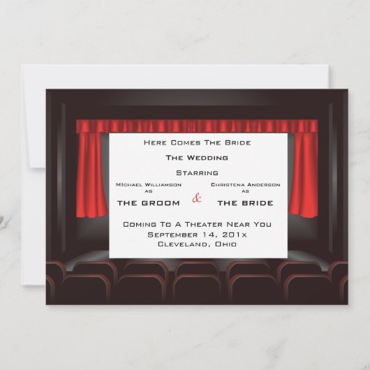 Movie-bioscoop de datum-aankondiging opslaan save the date (Achterkant)