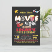 Movie Birthday Invitation - Red Kaart (Staand voorkant)