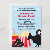 Movie Birthday Party Invitation Kaart (Voorkant)