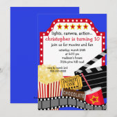 Movie Birthday Party Invitation Kaart (Voorkant / Achterkant)