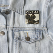 Movie Camera Reel Vierkante Button 5,1 Cm (In situ)