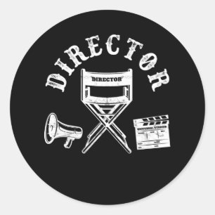 Movie Director Filmmaker Director Voorzitter Ronde Sticker