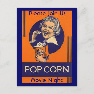 MOVIE EN POPCORN PARTIJ INVITATIE THEATER THEATER  KAART