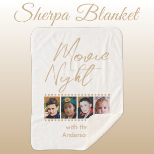 Movie night 4 foto familie tan sherpa deken
