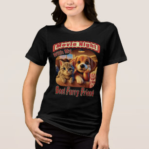 Movie Night - Beste Furry Vriend - Schattige Cat & Tri-Blend Shirt