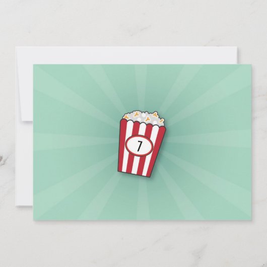 Movie Night Birthday Party Mint Film Film Foto Kaart (Achterkant)