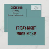 Movie Night briefkaart (Voorkant / Achterkant)